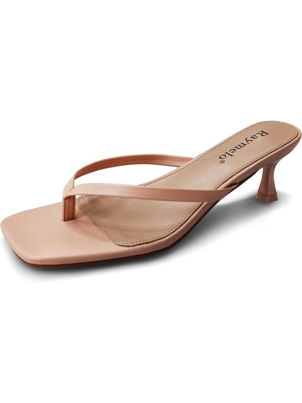 Women's Light Pink PU Slip-On Open Toe Party And Summer Wear Heeled Sandals
